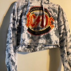 AC/DC long sleeve crop hoodie